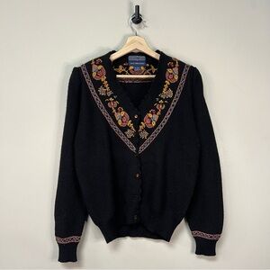 Vintage 90s Hand Embroidered Cardigan